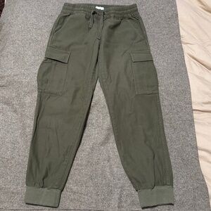Olive Green Y2K TNA Drawstring Cargo Pants